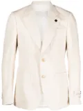 Lardini single-breasted cotton-blend blazer - Neutrals