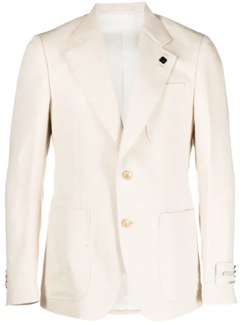 Lardini single-breasted cotton-blend blazer