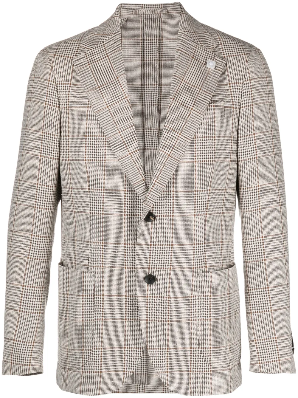 Lardini houndstooth check single-breasted blazer