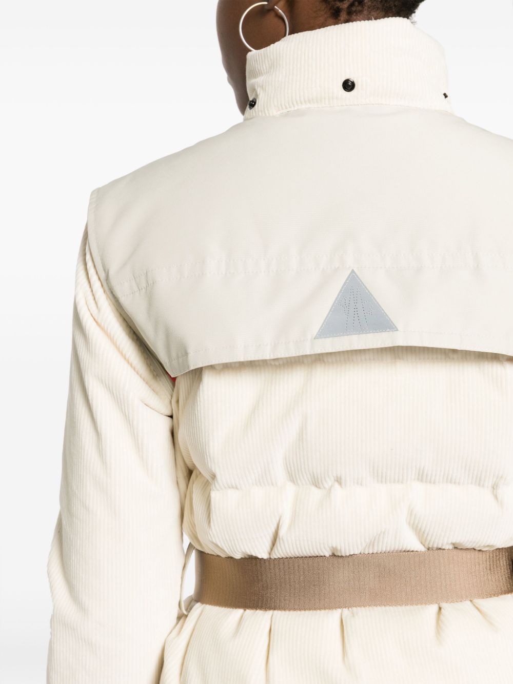 Tetras logo-patch corduroy padded jacket