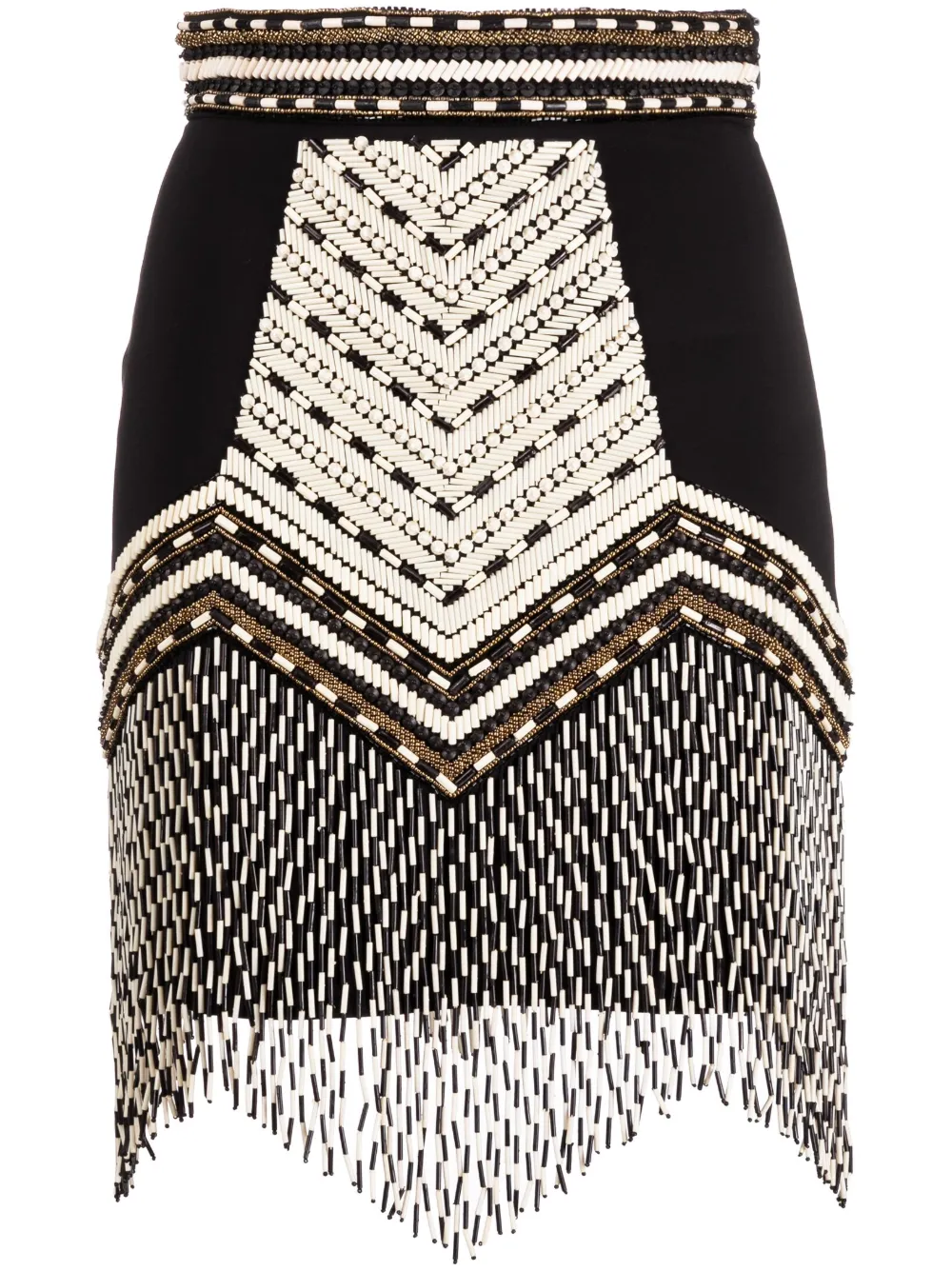 elisabetta franchi bead-embellished miniskirt - black