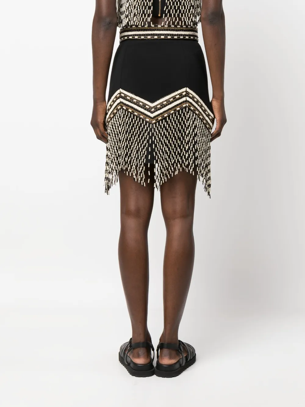 Elisabetta Franchi Bead-embellished Miniskirt In Black