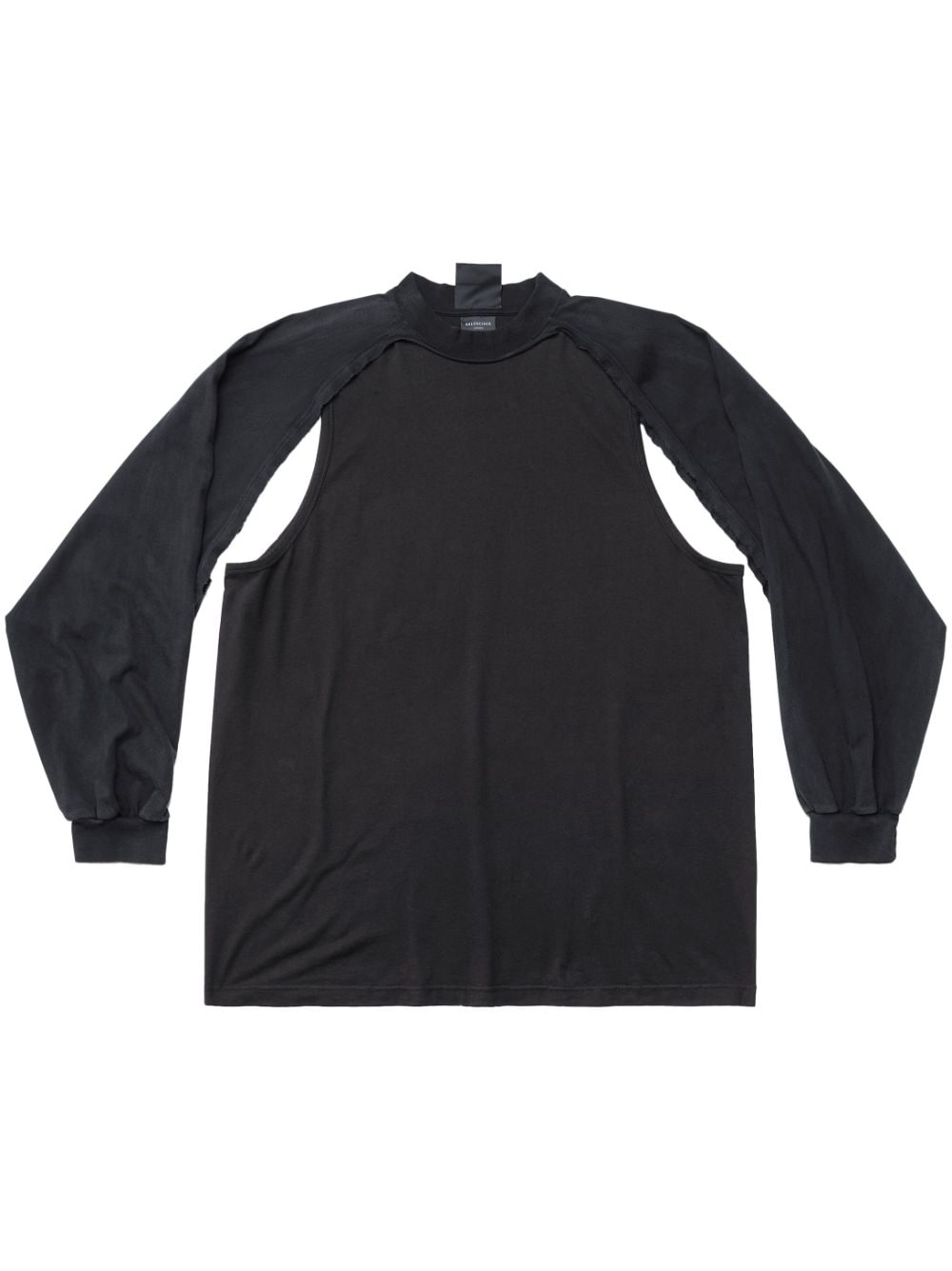 Balenciaga Cut-out Cotton T-shirt In Black