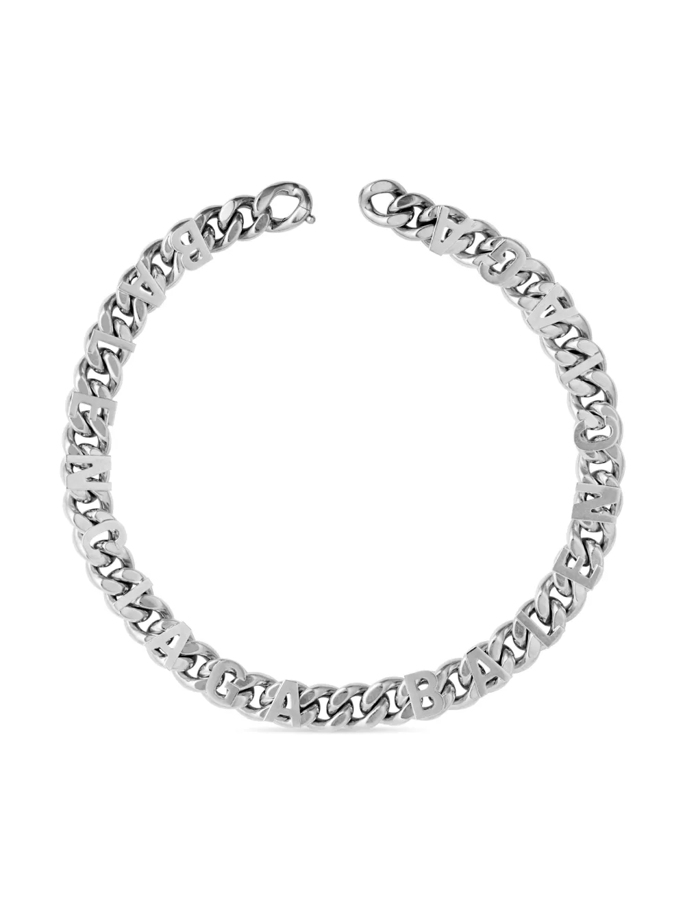 Balenciaga Schakelhalsketting met logo - Zilver