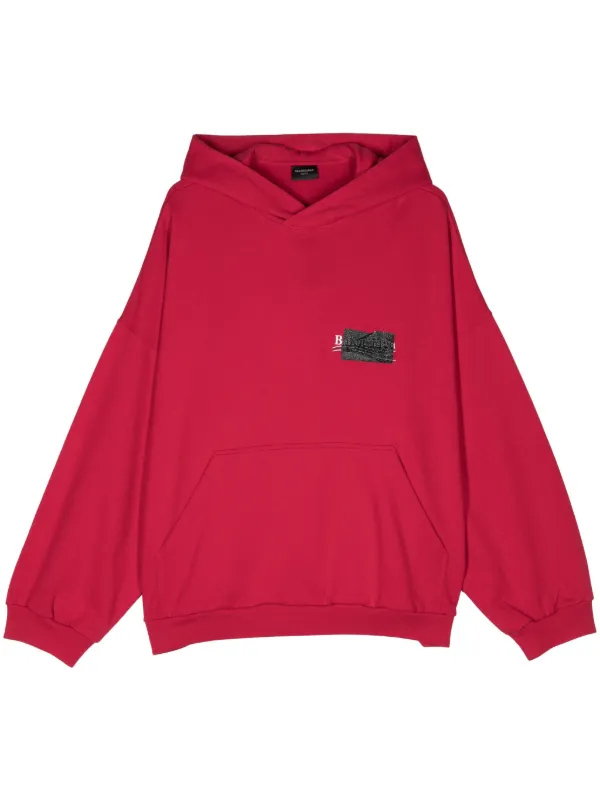 Balenciaga Gaffer Hoodie Red FARFETCH KW