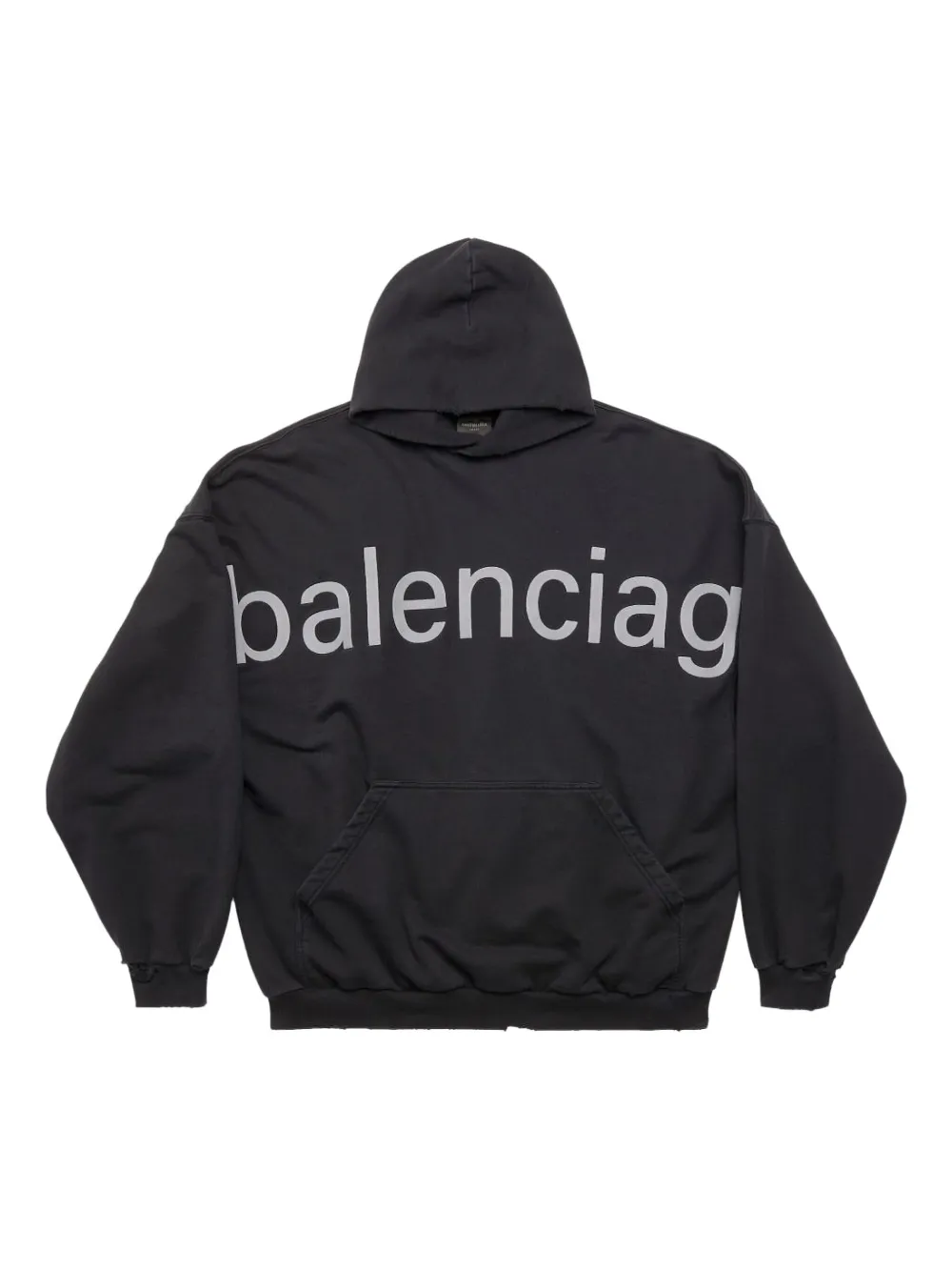 Balenciaga logo-print cotton hoodie | Black | Image 1