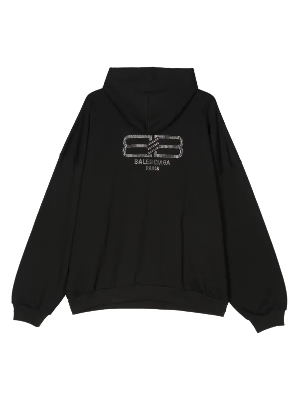 Balenciaga BB Paris Strass Hoodie Black FARFETCH AO