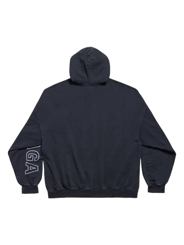 Balenciaga logo print Cotton Hoodie Farfetch