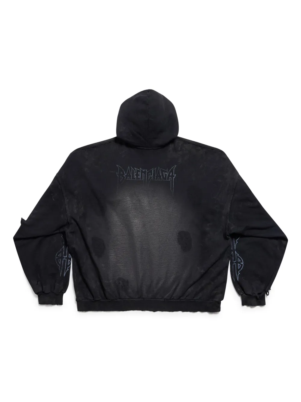 Balenciaga Paris Moon Cotton Hoodie Black FARFETCH UK