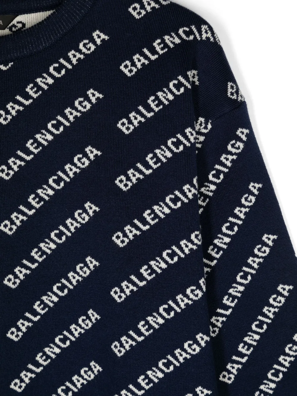 Balenciaga Kids Intarsia trui Blauw