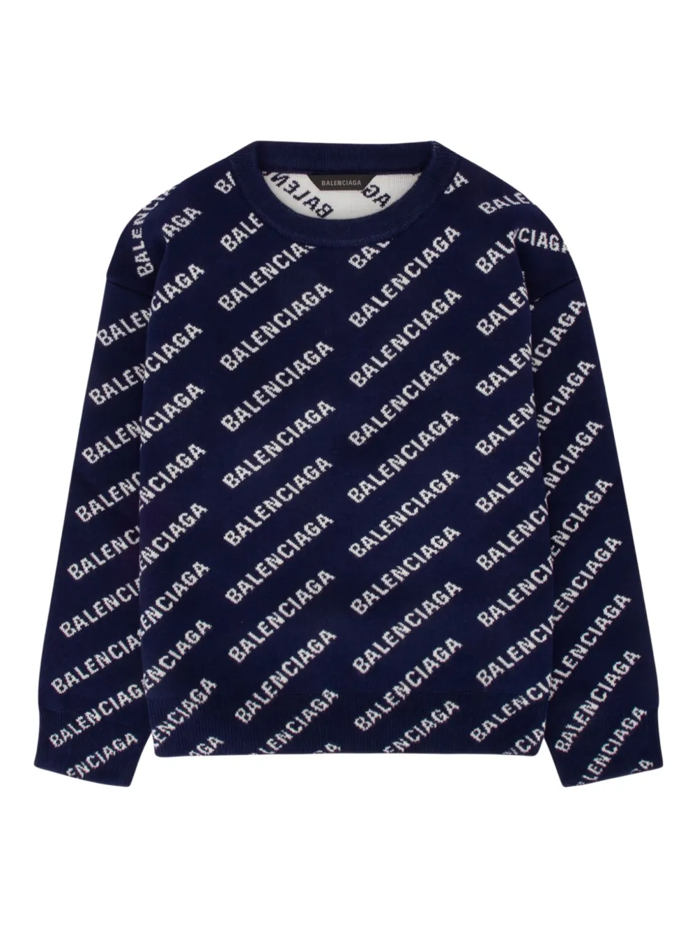 Balenciaga Kids سويتر بحياكة إنتارسيا | أزرق | Image 1