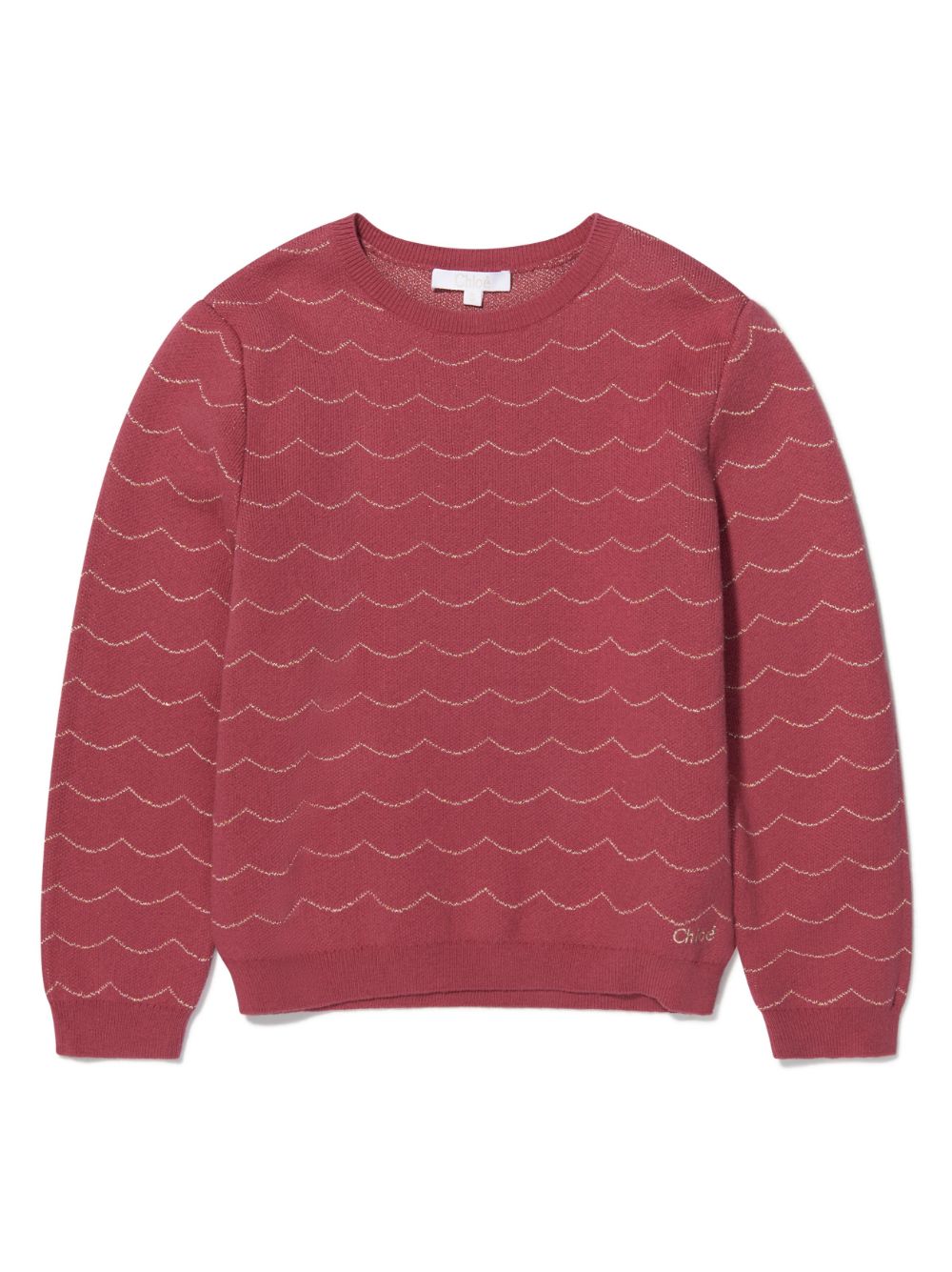 Chloé Kids' Wave-print Sweatshirt In Red