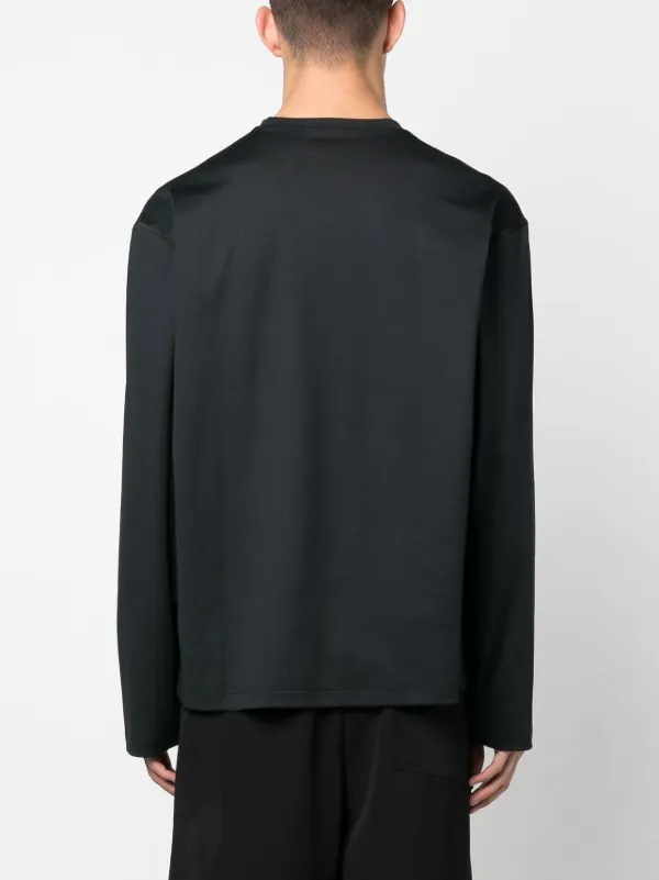 Jil Sander logo-print long-sleeve T-shirt | Black | FARFETCH NZ