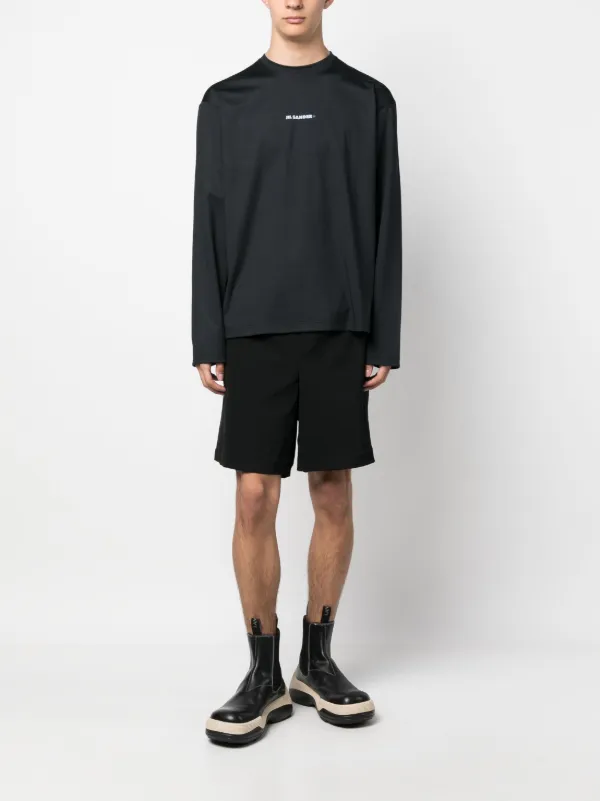 Jil Sander logo-print long-sleeve T-shirt | Black | FARFETCH JO Jil Sander logo-print long-sleeve T-shirt | Black | FARFETCH JO