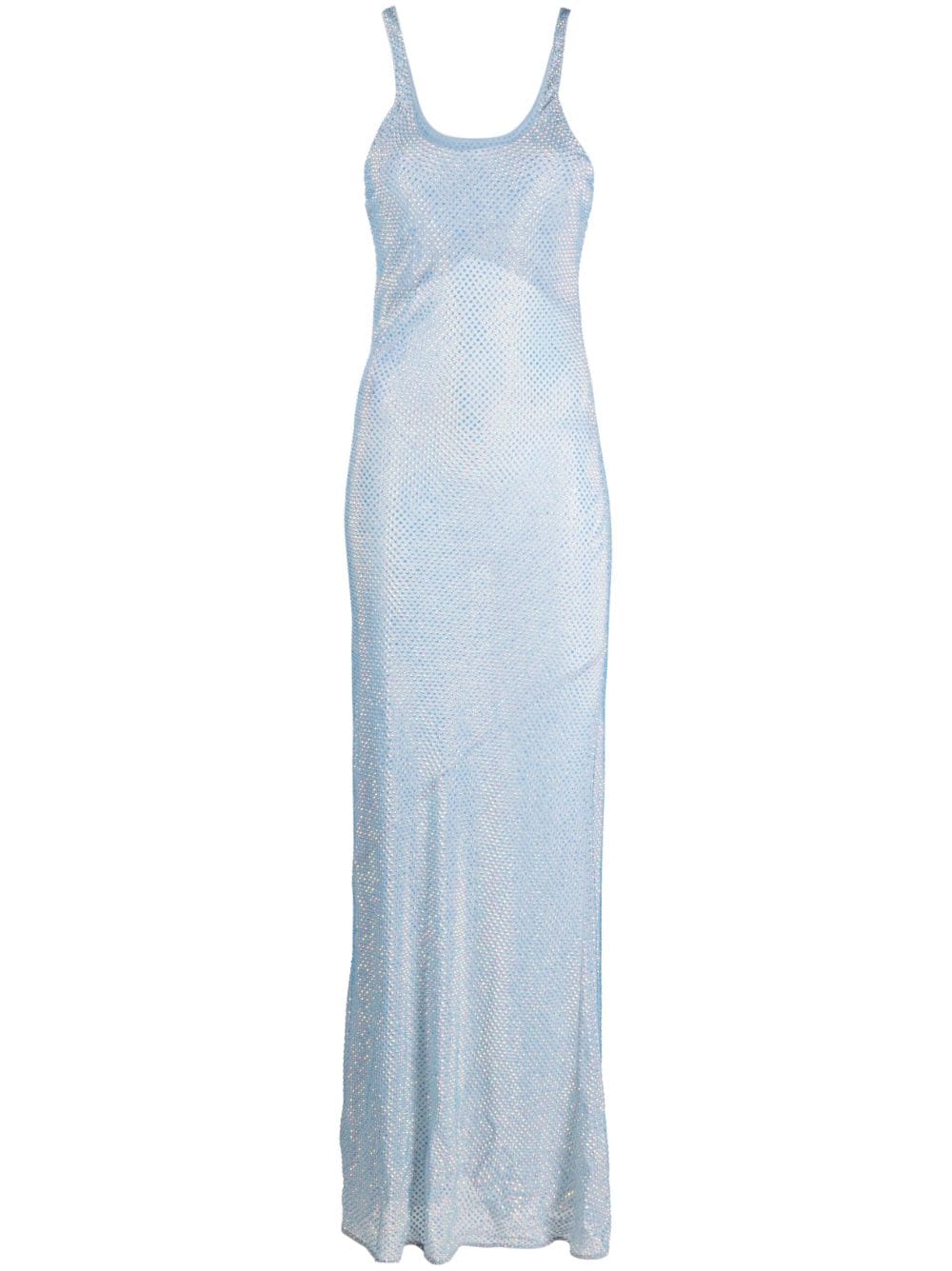 STELLA MCCARTNEY CRYSTAL STRASS SILK MAXI DRESS