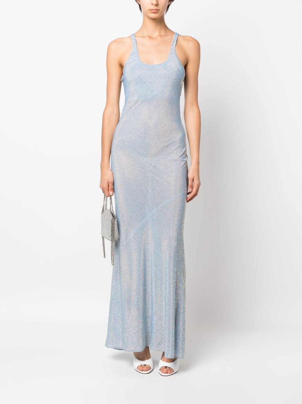 Crystal Strass silk maxi dress