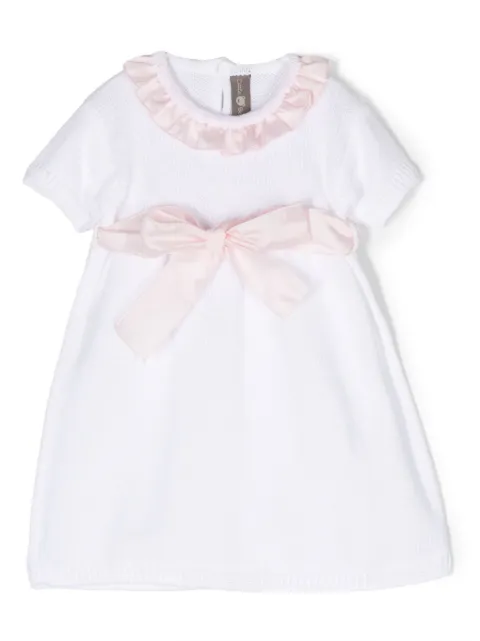 Little Bear ruffle-collar knitted cotton dress