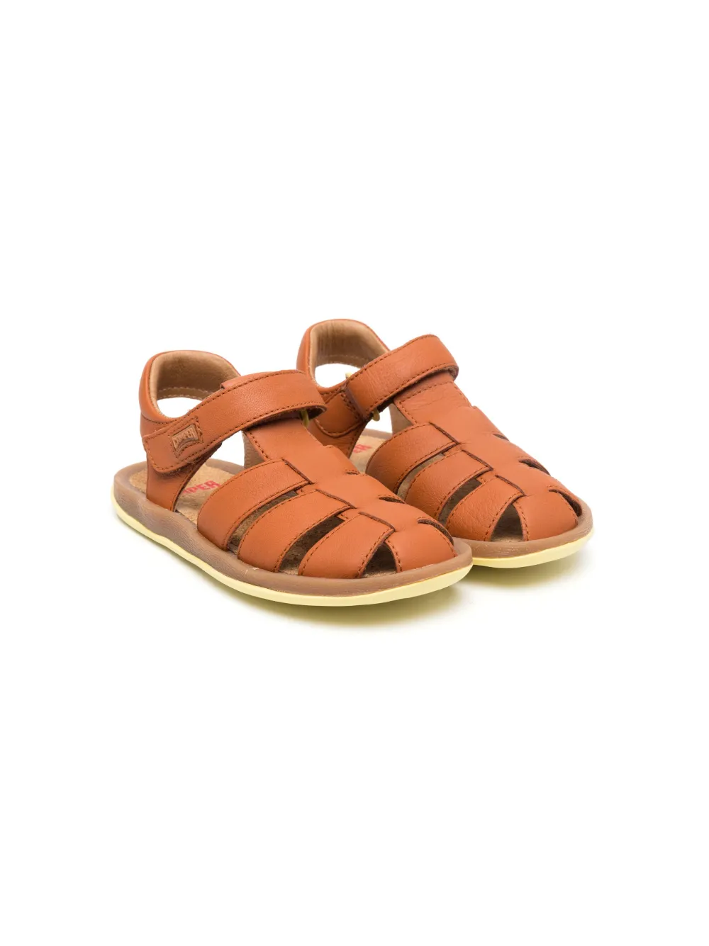 Camper Side Touch-strap Fastening Sandals In Brown