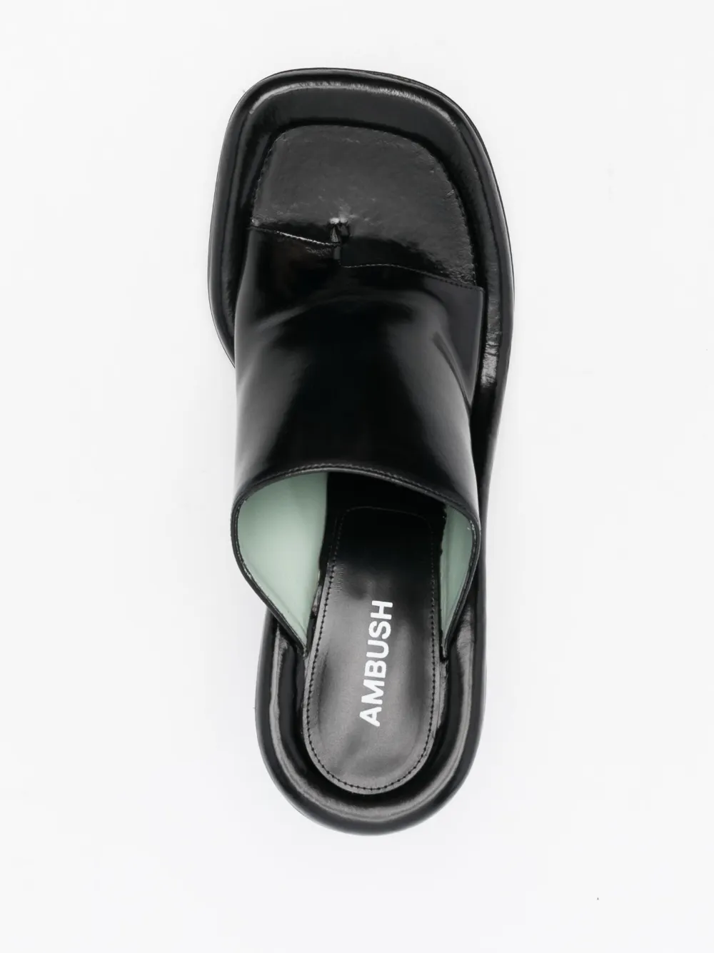 Ambush 95mm Patent Leather Cushion Mules In Schwarz