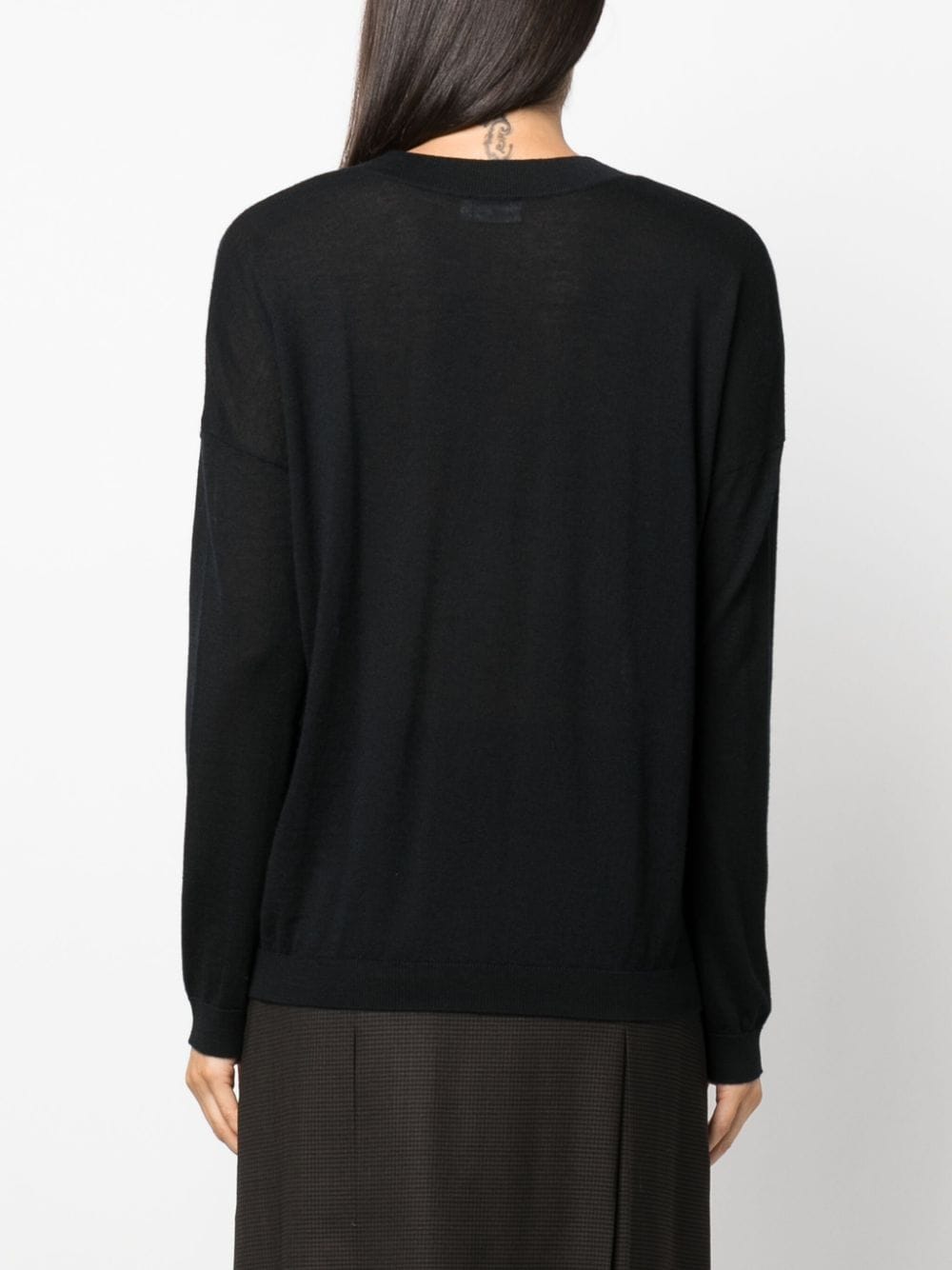 Shop P.a.r.o.s.h V-neck Cashmere Jumper In Black