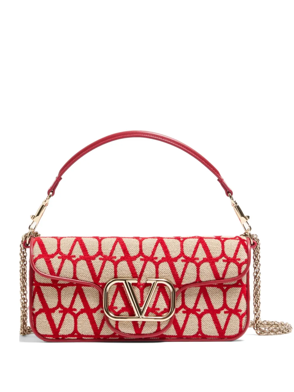 Valentino Schultertasche mit Monogramm in Rot Monogram-Leder