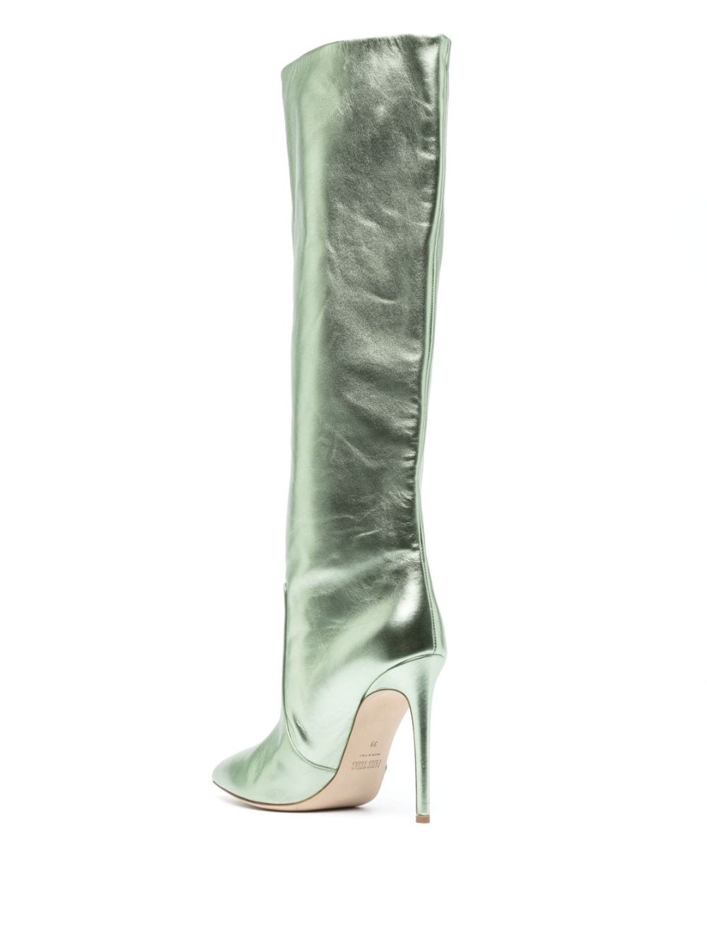 Shop Paris Texas The Stiletto 105mm Metallic Boots In Green