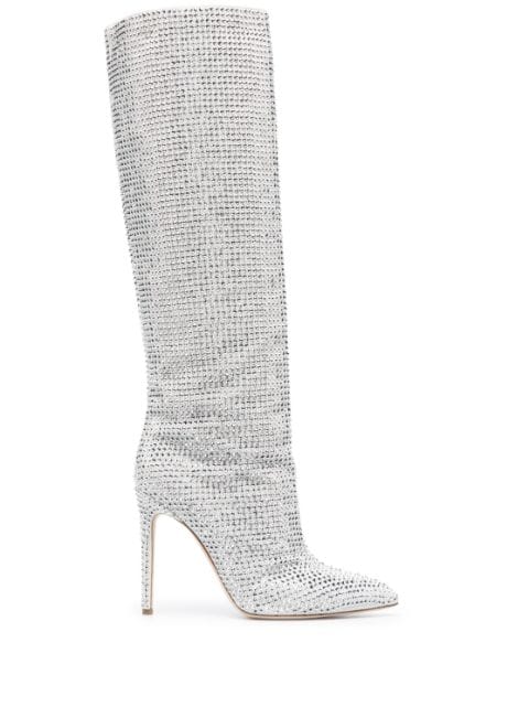 Paris Texas Holly crystal-embellished 105mm knee boots