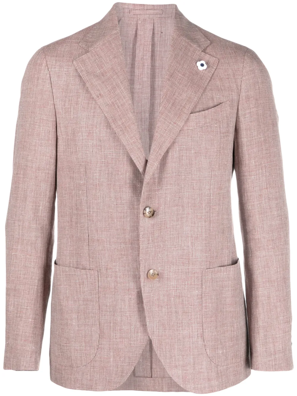 Lardini Mélange Single-breasted Blazer In Pink