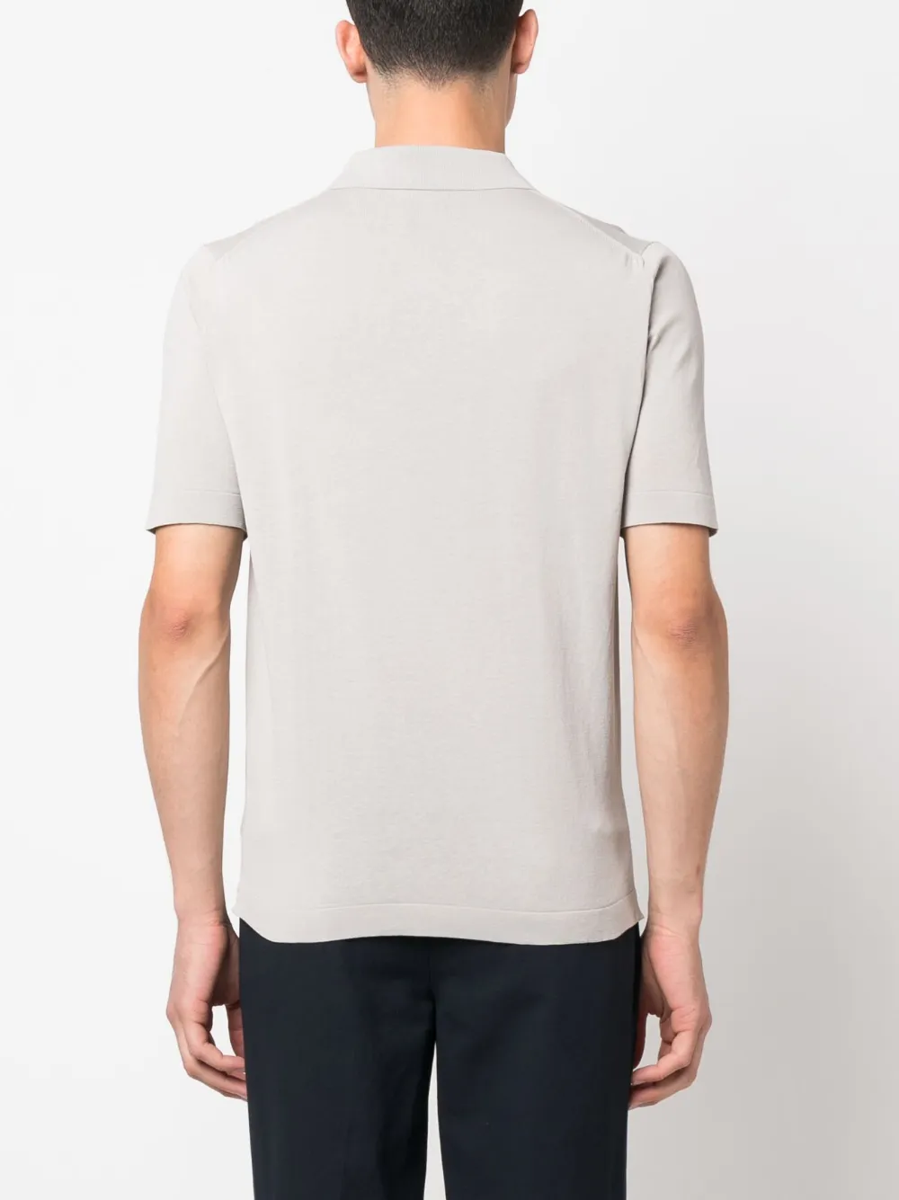 Shop Dell'oglio Open-placket Cotton Polo Shirt In Grey