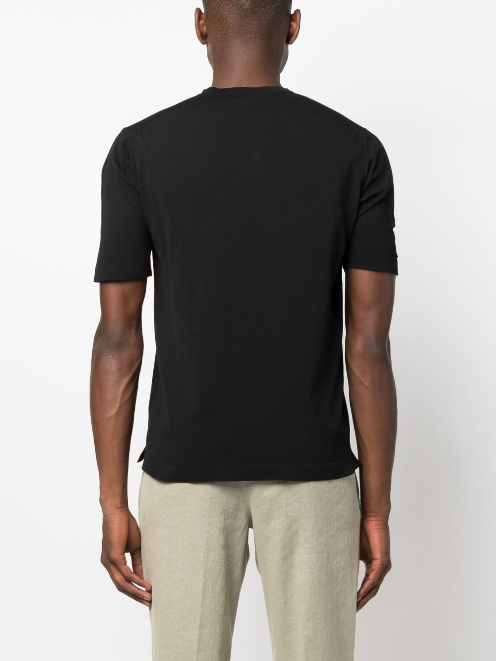 Shop Dell'oglio Short-sleeve Cotton T-shirt In Black