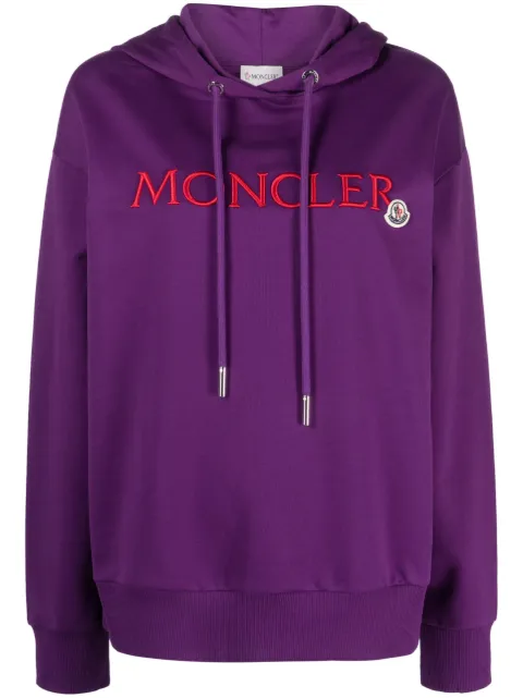 Moncler logo-embroidered cotton hoodie