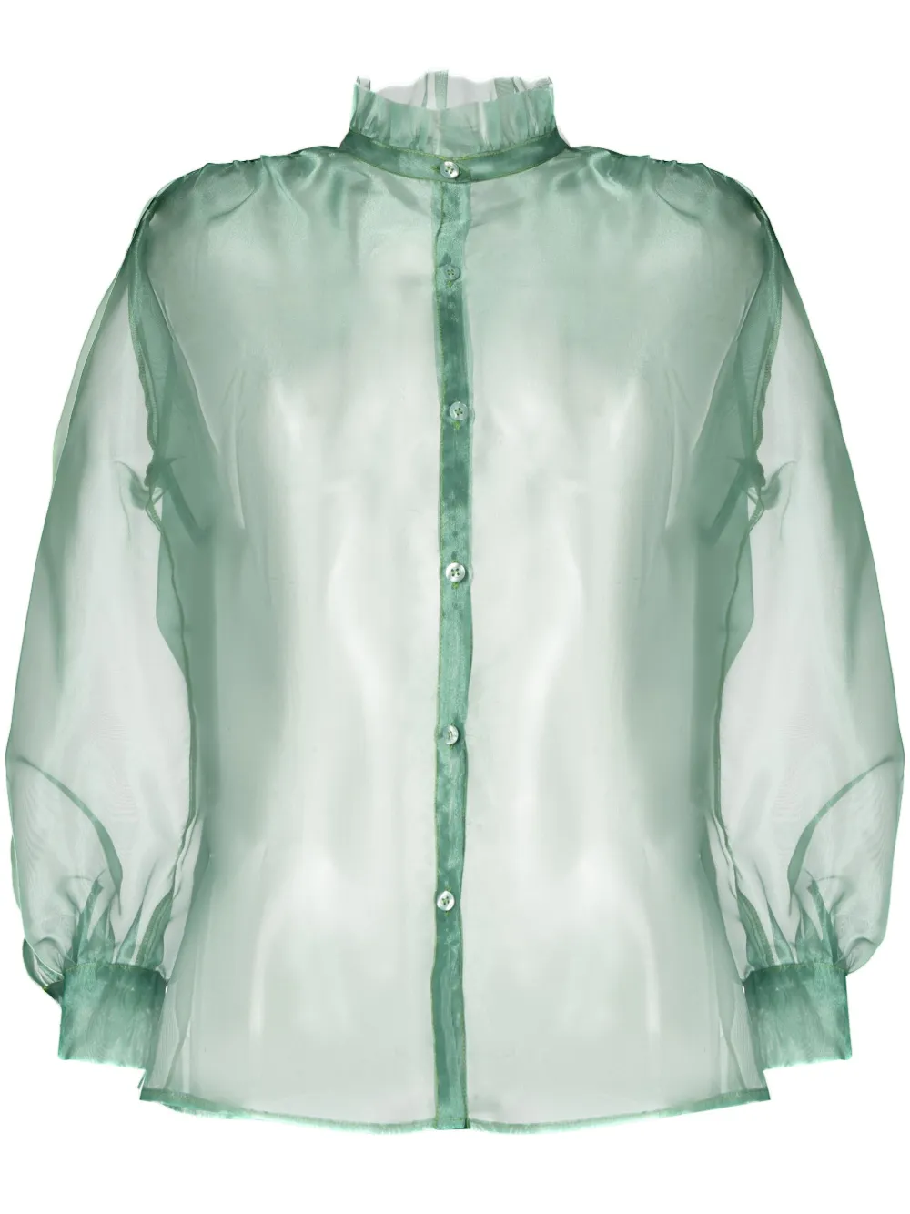 Black Coral sheer organza shirt