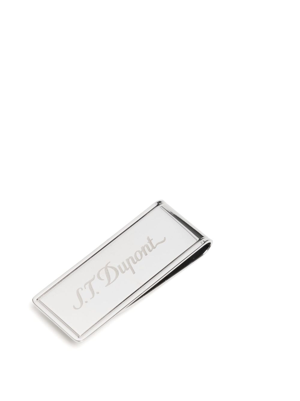 Shop St Dupont Engraved-logo Money Clip In Silver