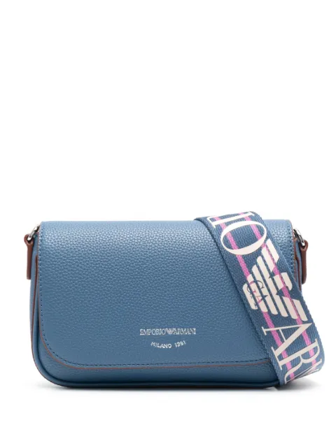 Emporio Armani logo-strap leather crossbody bag