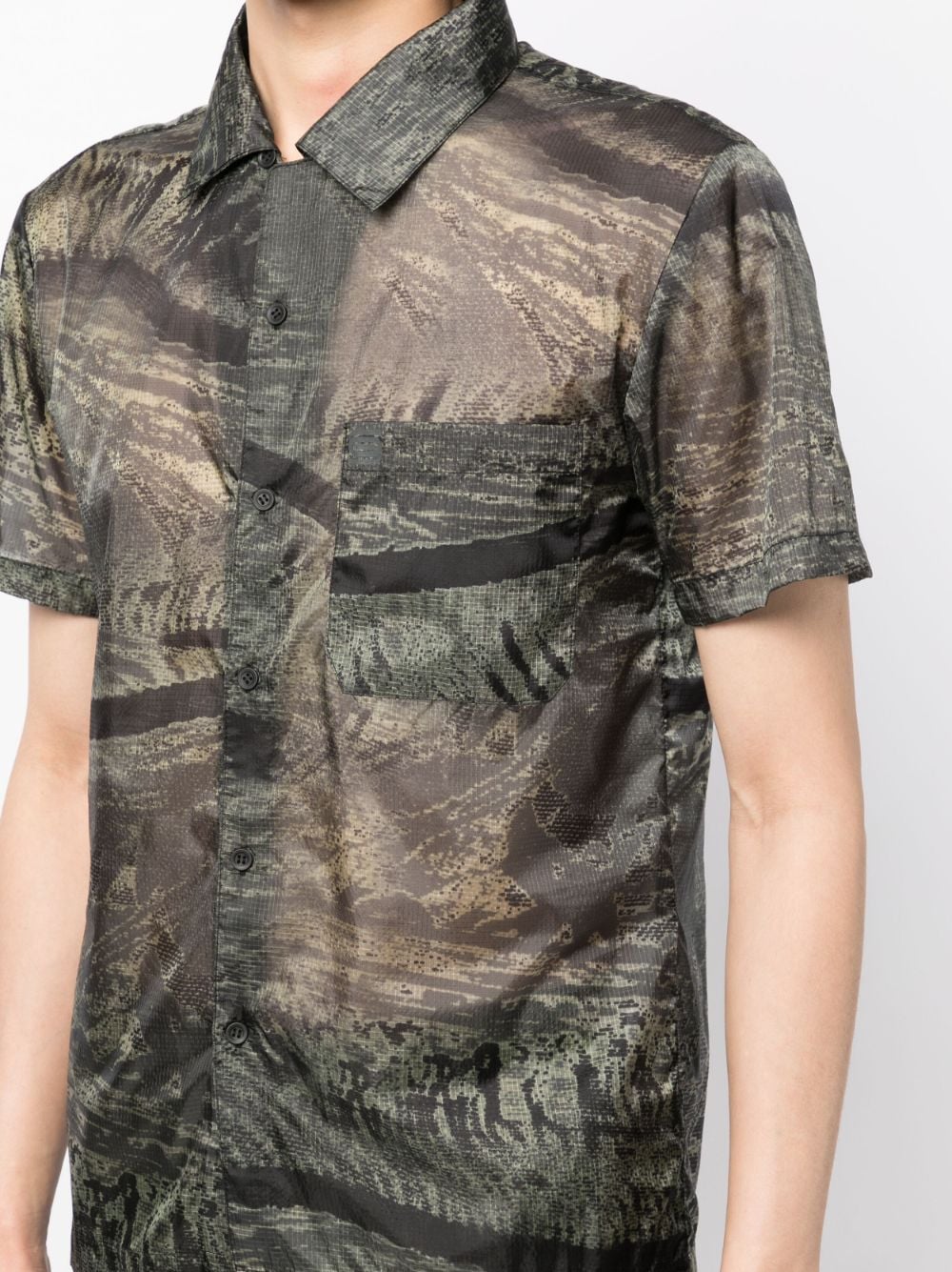 Shop Olly Shinder Graphic-print Semi-sheer Shirt In Green