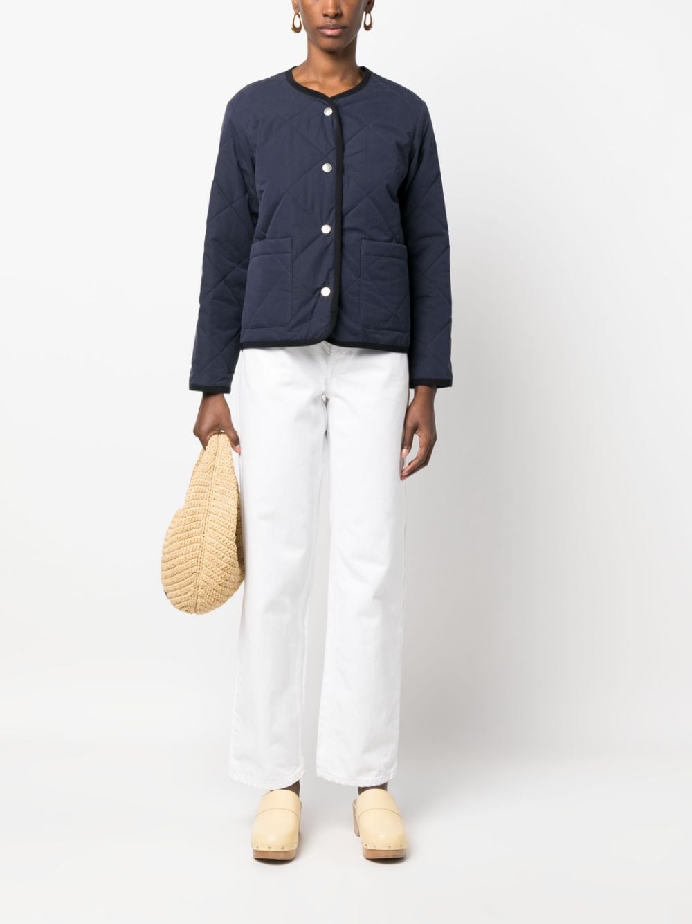 A.P.C. Claire Collarless Quilted Jacket - Farfetch