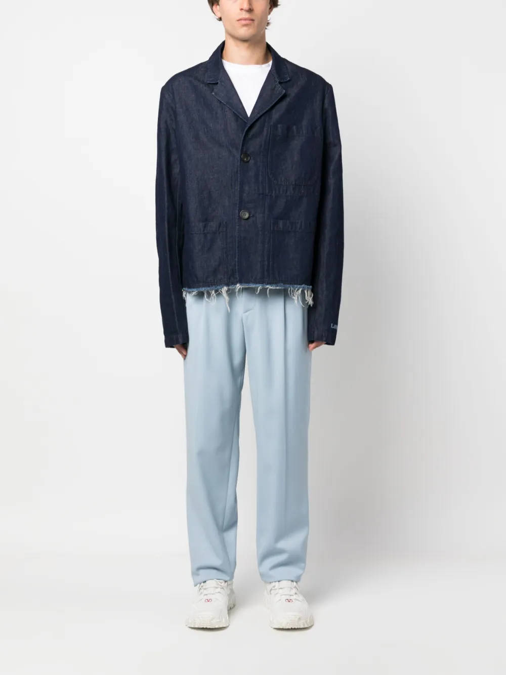 Lanvin raw-cut Hem Denim Blazer - Farfetch