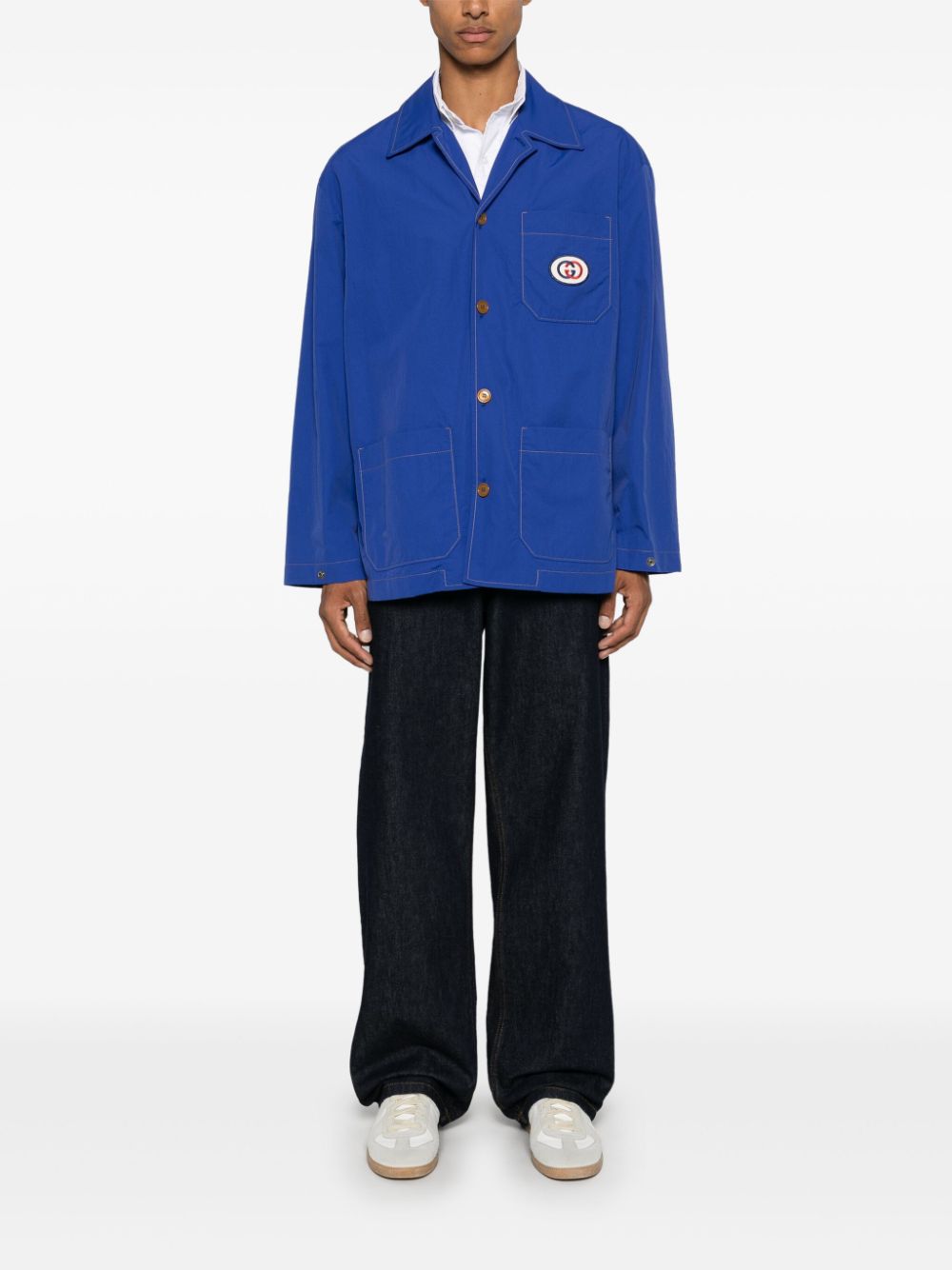 Gucci Gremlins-patch jacket - Blue