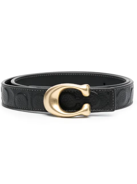 Coach logo-plaque buckle-fastening belt