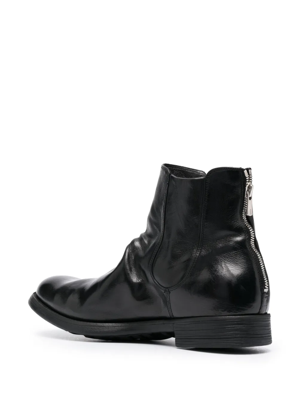 Shop Officine Creative Zip-up Leather Ankle Boots In Black