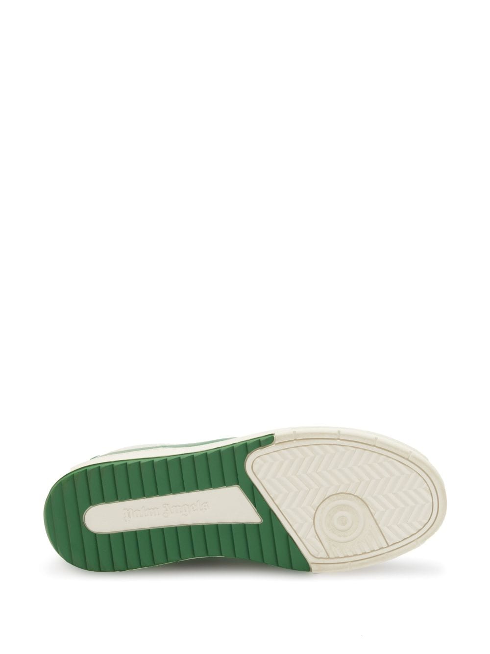 Shop Palm Angels University Lace-up Leather Sneakers In Green