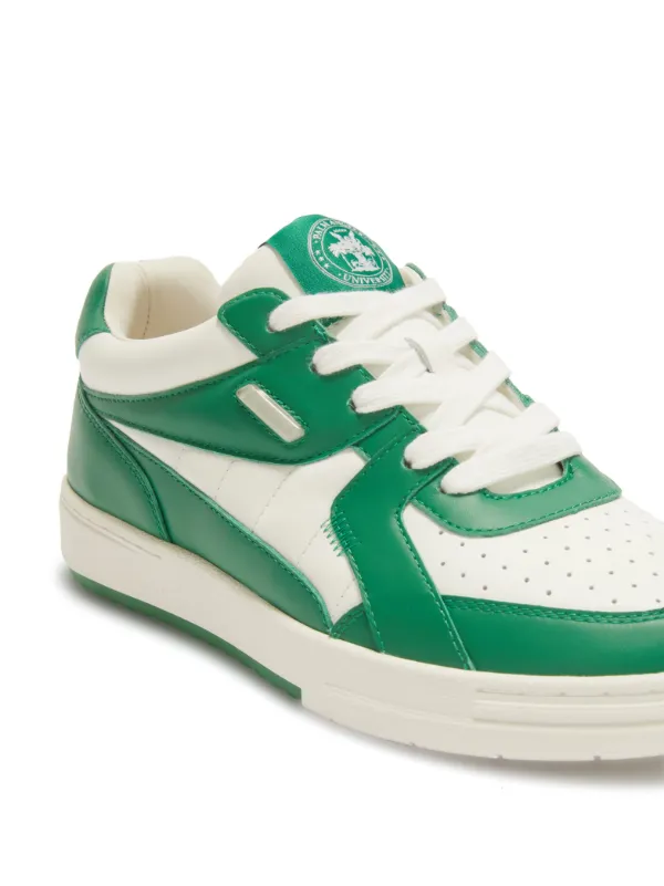 Palm Angels University lace-up Leather Sneakers | Green