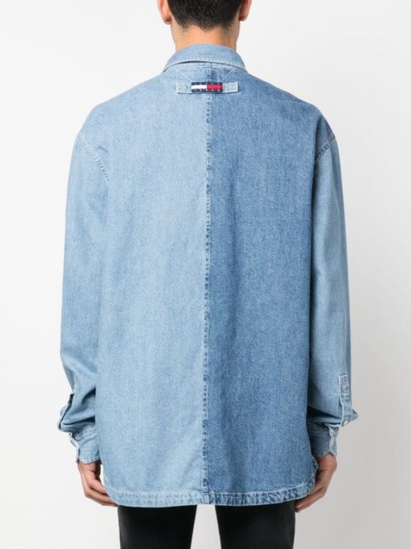 Tommy Jeans Oversized two-tone Denim Shirt - Farfetch
