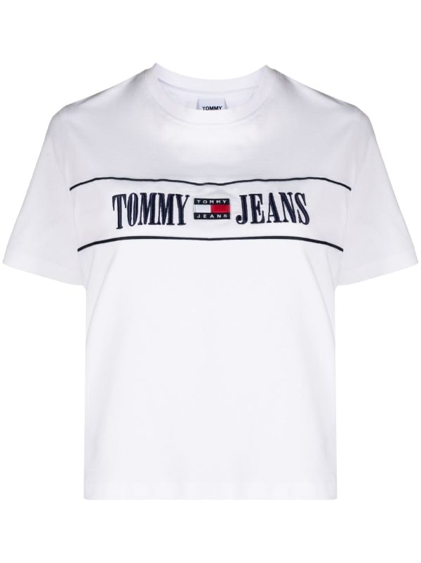 Tommy Jeans logo-embroidery Cotton T-shirt - Farfetch