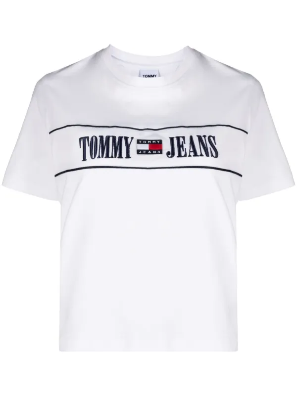 Tommy Jeans logo-embroidery Cotton T-shirt - Farfetch