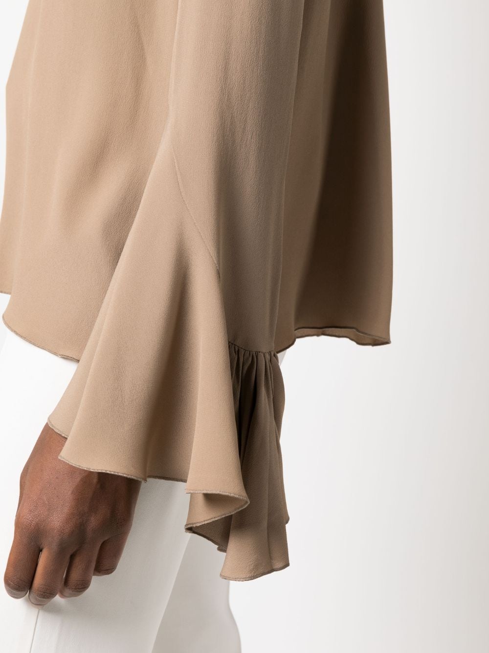 Shop N°21 Flared-cuffs Long-sleeved Blouse In Brown