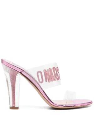 Moschino Damen Schuhe Glitter Look High Heel Sandalen hot Rosa Gr.40