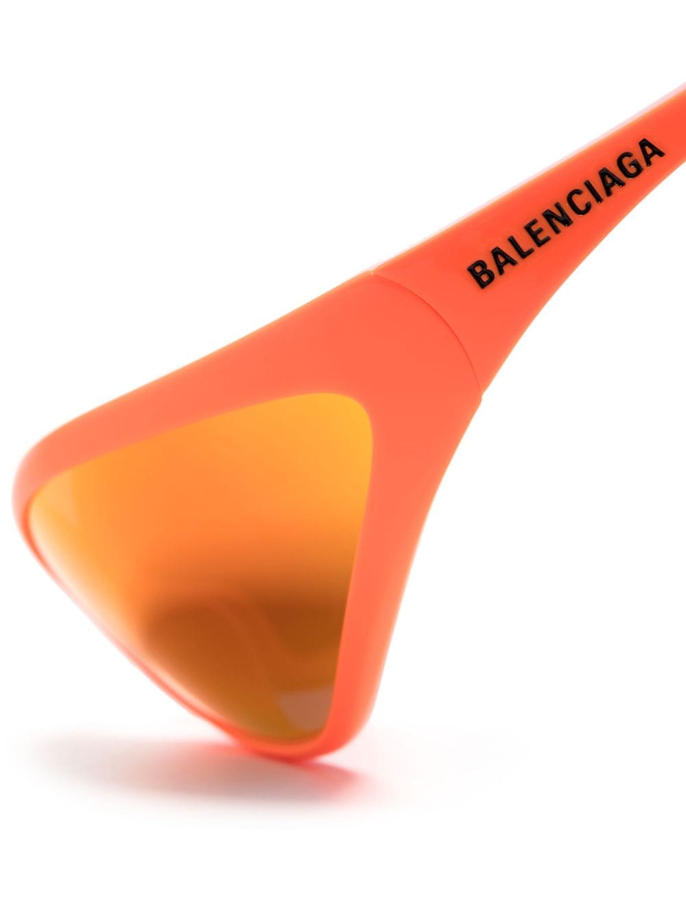 Shop Balenciaga 90s Oval Sunglasses In Orange