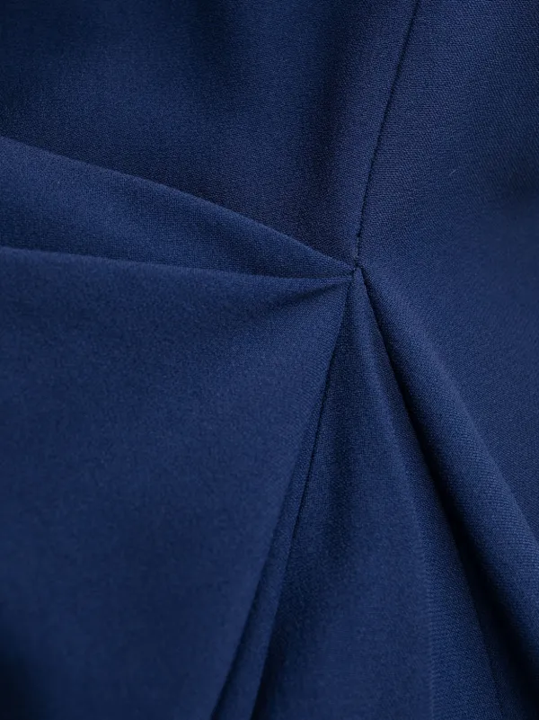 Alexander McQueen Draped Midi Dress | Blue | FARFETCH
