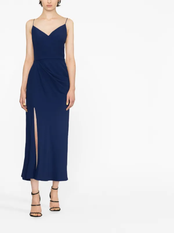 【送料&関税込】Alexander McQueen Blue Long Dress With Round Alexander Mcqueen Blue Long Dress With Round Neck With